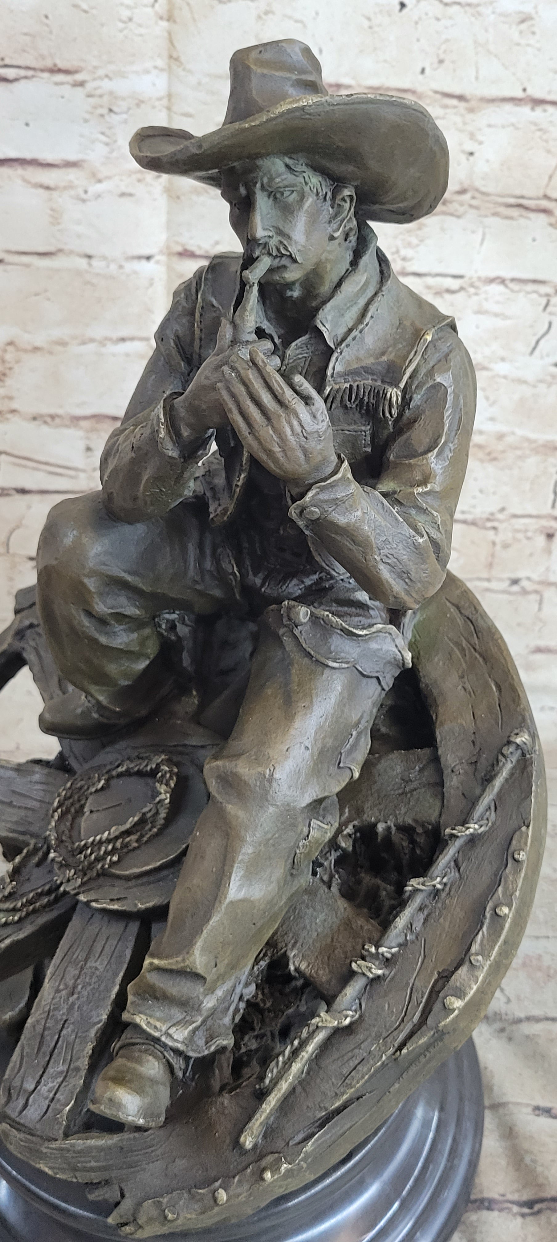 Extra Large Lonely Cowboy Western Art Bronze Sculpture