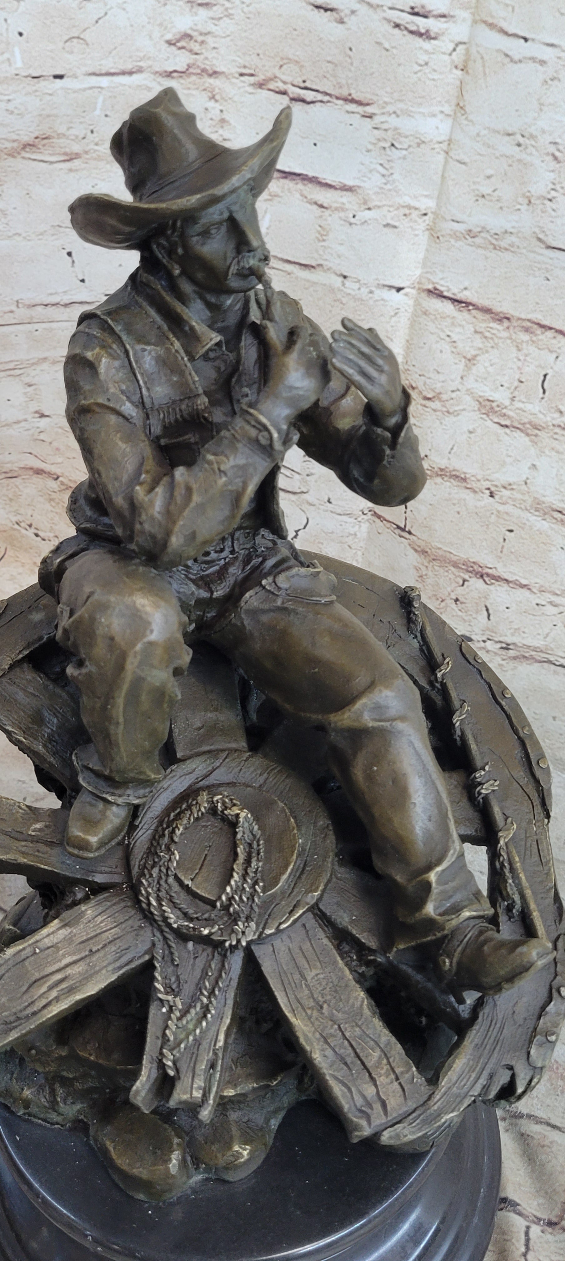 Extra Large Lonely Cowboy Western Art Bronze Sculpture
