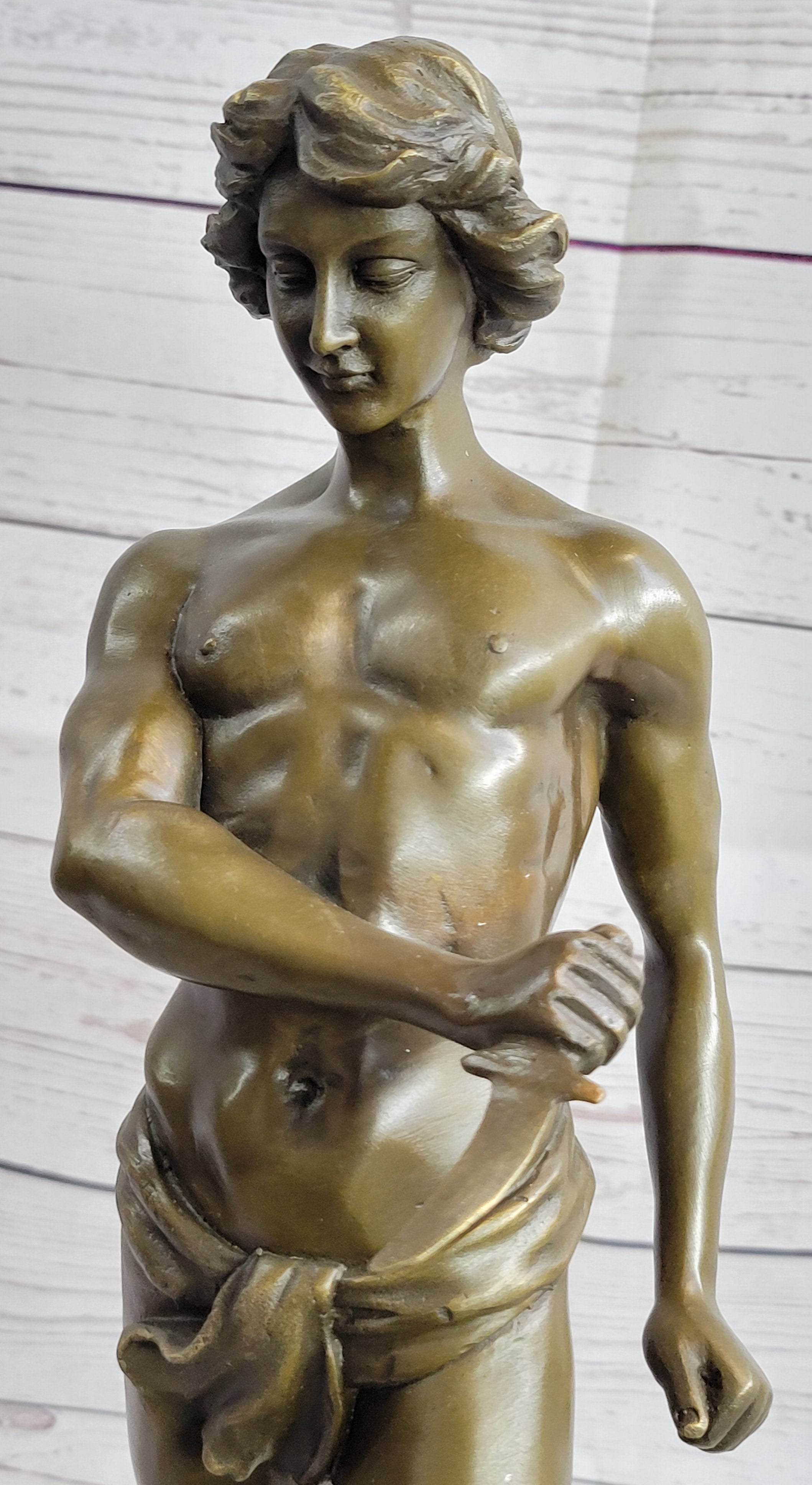 Loys Potet Lion Slayer Bronze Metal Sculpture Art Deco