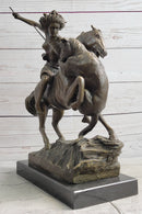 Nude Mounted Amazon Attacked by a Panther by Karl Kiss Bronze Sculpture Statue