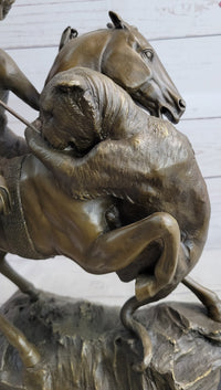 Nude Mounted Amazon Attacked by a Panther by Karl Kiss Bronze Sculpture Statue