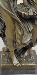 Sisters Embrace 2 Girls Bronze Sculpture 14" x 5"
