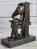 Cowboy & Horse Having a Drink Bronze Sculpture