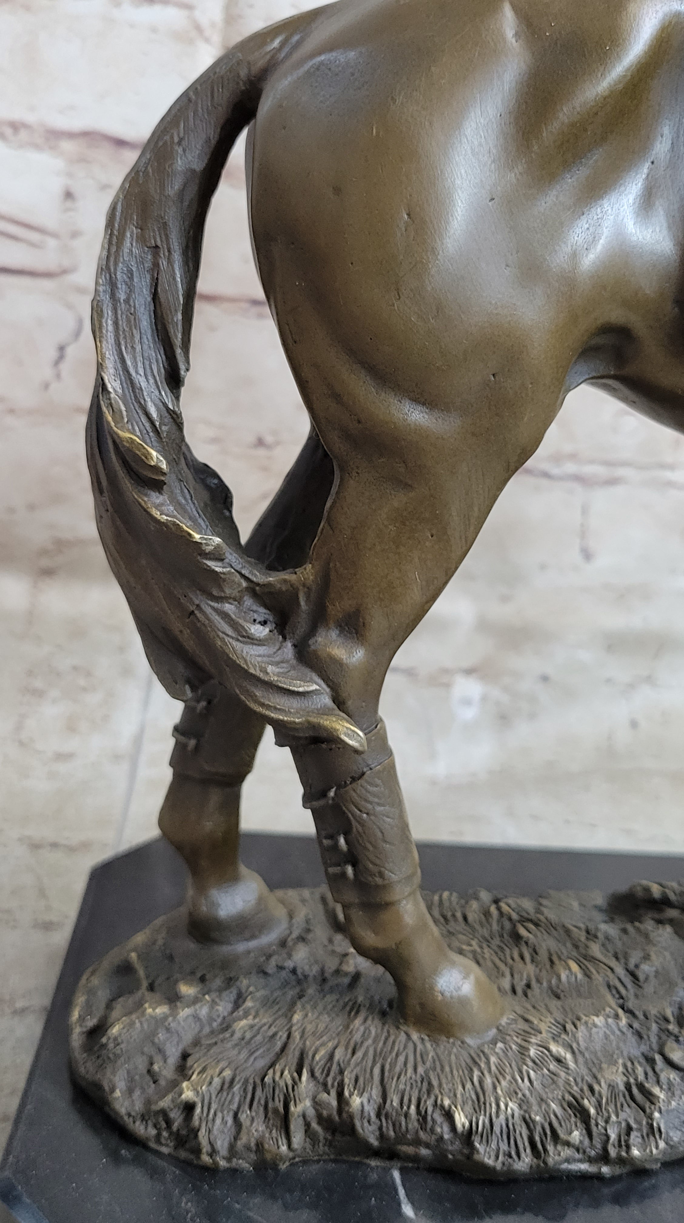 Equestrian Little Girl w/ Horse Bronze Sculpture 11" x 12"