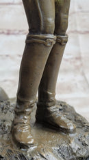 Equestrian Little Girl w/ Horse Bronze Sculpture 11" x 12"
