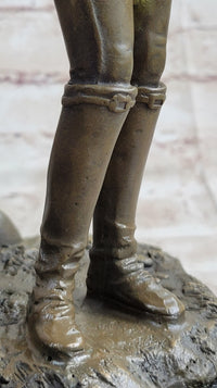 Equestrian Little Girl w/ Horse Bronze Sculpture 11" x 12"