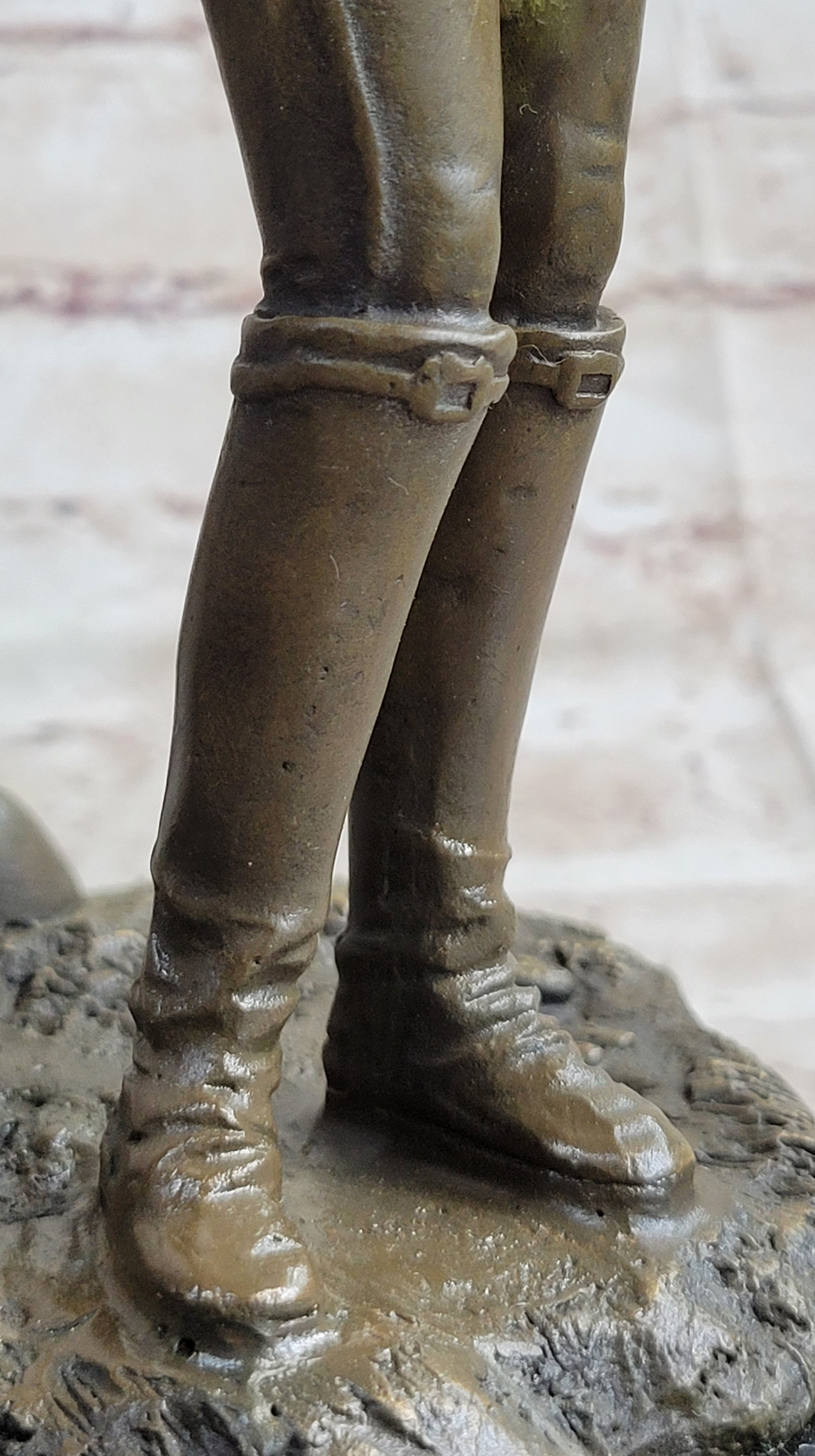 Equestrian Little Girl w/ Horse Bronze Sculpture 11" x 12"