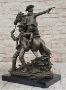 Hot Cast Bronze Cowboy Gunslinger Outlaw on Horseback