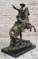 Hot Cast Bronze Cowboy Gunslinger Outlaw on Horseback