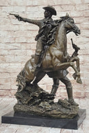 Hot Cast Bronze Cowboy Gunslinger Outlaw on Horseback