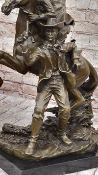 Hot Cast Bronze Cowboy Gunslinger Outlaw on Horseback