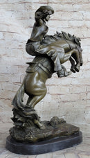 Bronco Buster Country Western Art Bronze Sculpture Cowboy on Horseback