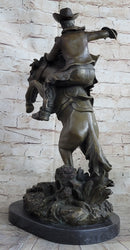 Bronco Buster Country Western Art Bronze Sculpture Cowboy on Horseback