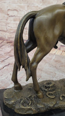 Wild West Cowboy With Hat Riding Horse Bronze Sculpture