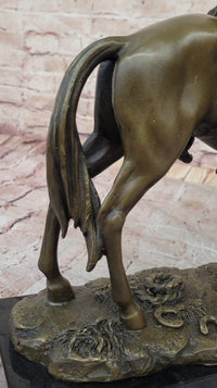 Wild West Cowboy With Hat Riding Horse Bronze Sculpture