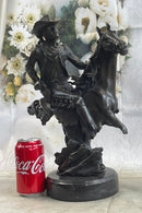 Abstract Modern Art Kamiko Outlaw Cowboy Horse Gun Bronze Sculpture