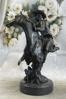 Abstract Modern Art Kamiko Outlaw Cowboy Horse Gun Bronze Sculpture