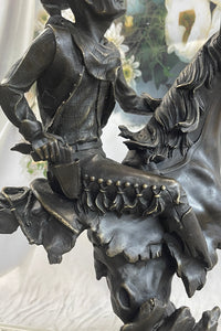 Abstract Modern Art Kamiko Outlaw Cowboy Horse Gun Bronze Sculpture