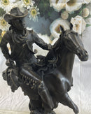 Abstract Modern Art Kamiko Outlaw Cowboy Horse Gun Bronze Sculpture