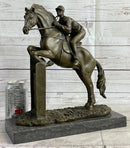 Fisher Jockey Bronze Sculpture on Marble Base