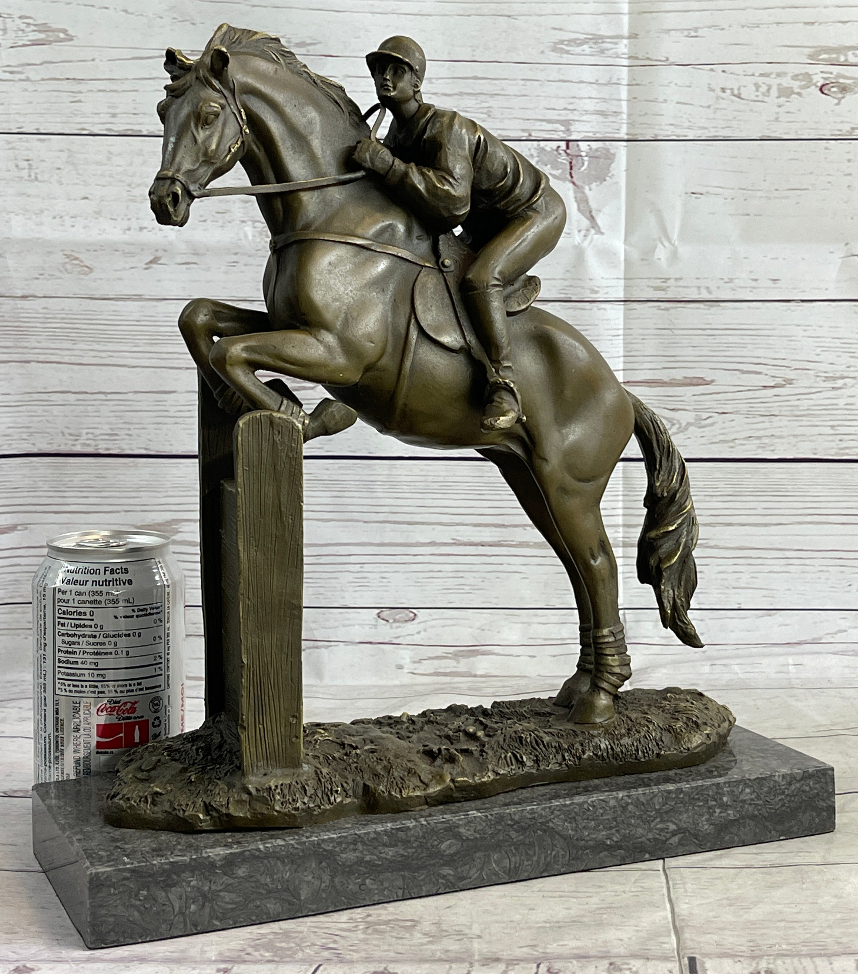 Fisher Jockey Bronze Sculpture on Marble Base