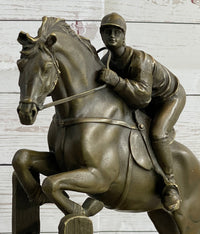 Fisher Jockey Bronze Sculpture on Marble Base