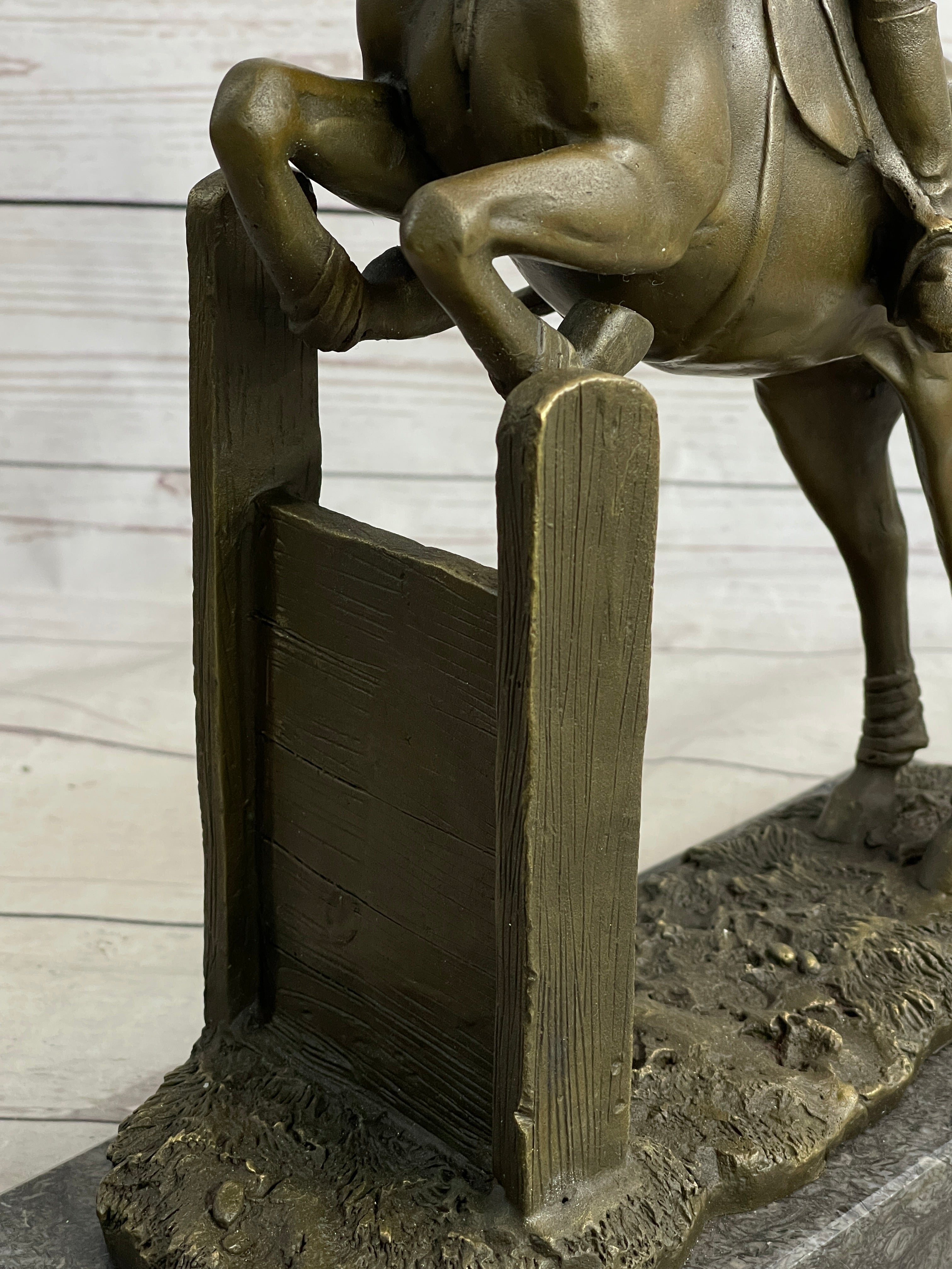 Fisher Jockey Bronze Sculpture on Marble Base