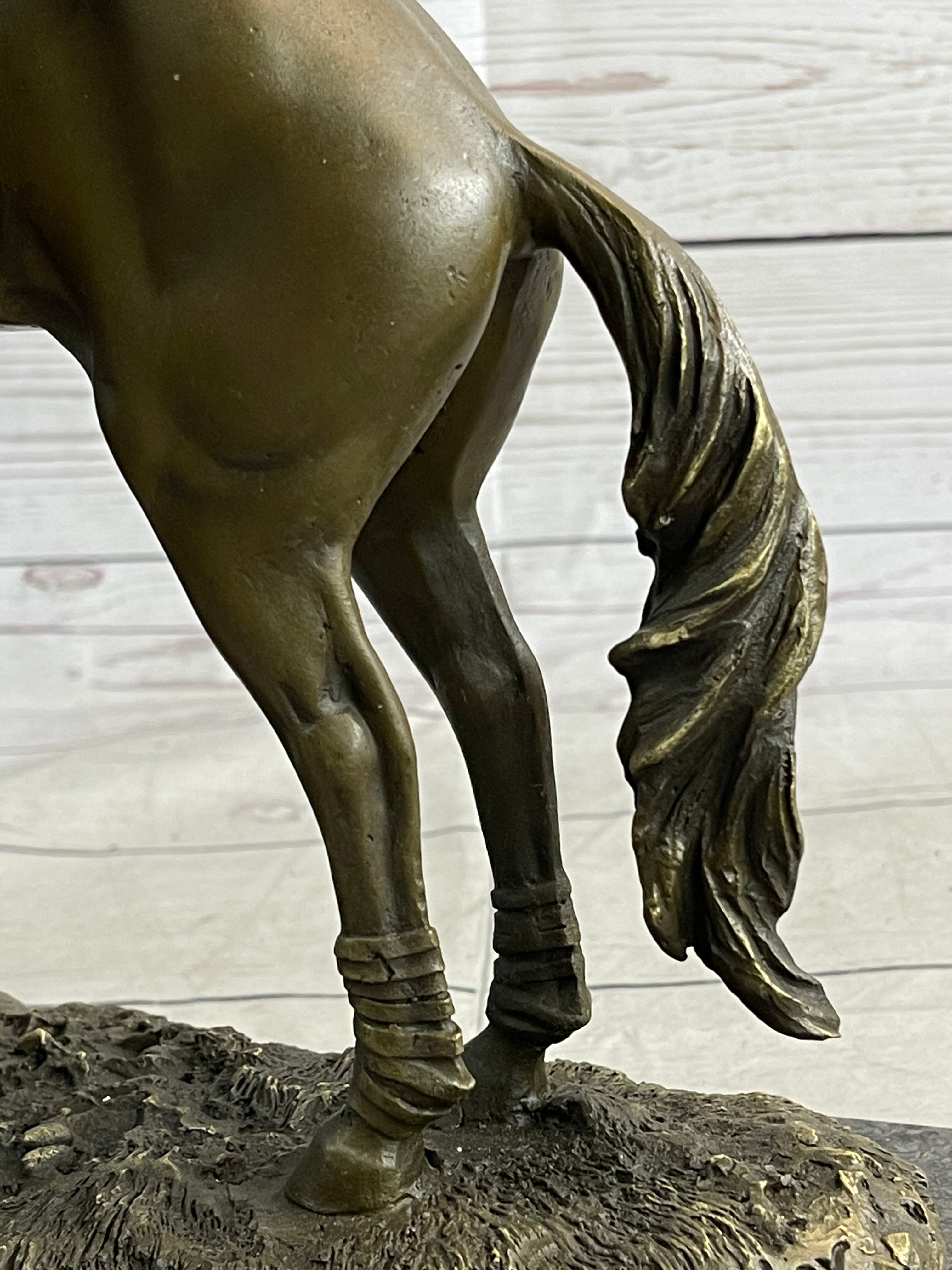 Fisher Jockey Bronze Sculpture on Marble Base
