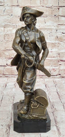 Swashbuckler Pirate Bronze Figure w/ Treasure Chest 13" x 6"