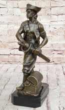 Swashbuckler Pirate Bronze Figure w/ Treasure Chest 13" x 6"