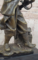 Swashbuckler Pirate Bronze Figure w/ Treasure Chest 13" x 6"