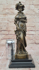 Bronze Victorian Lady Sculpture - Signed Original