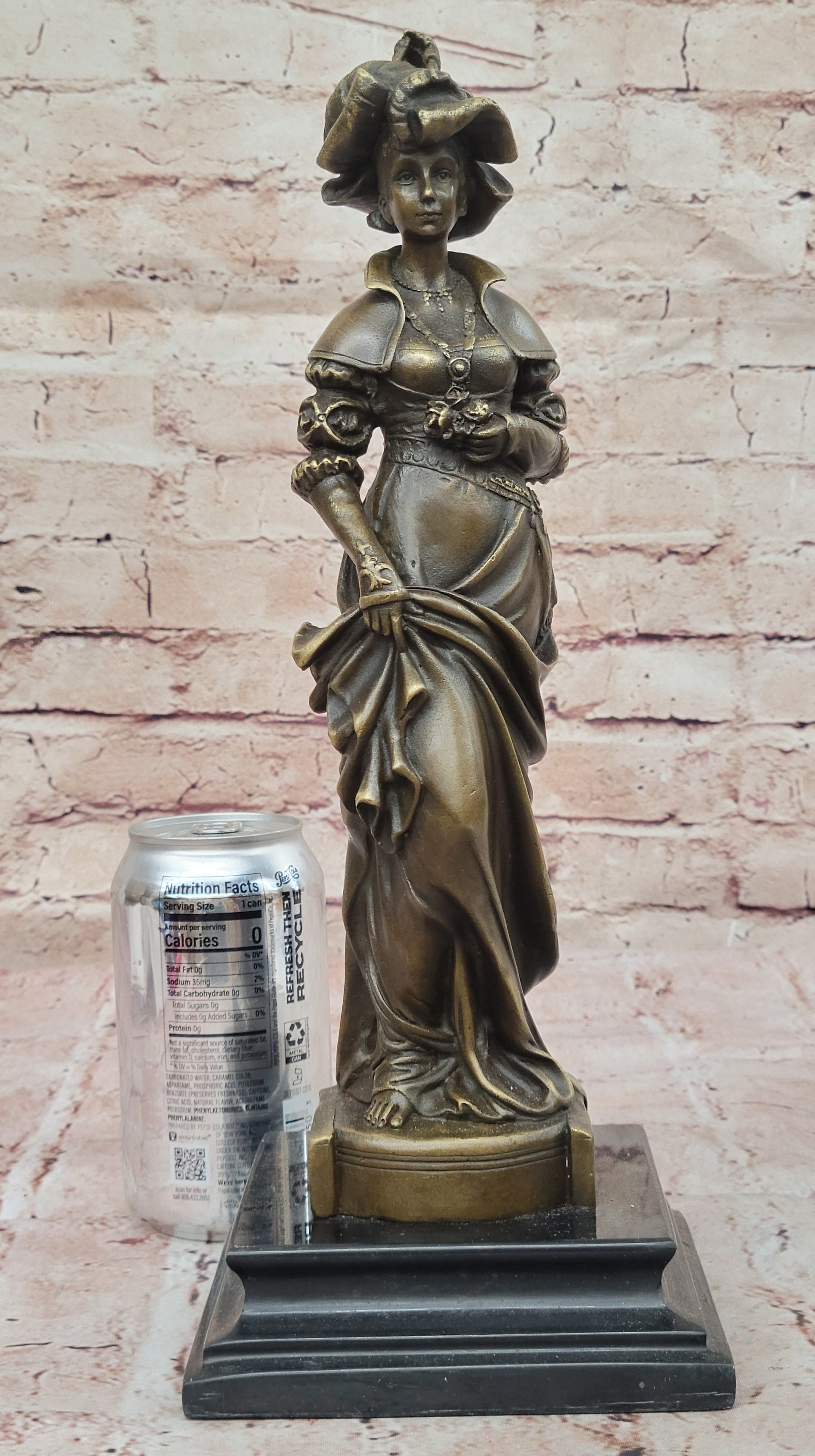 Bronze Victorian Lady Sculpture - Signed Original