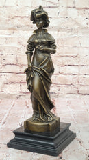 Bronze Victorian Lady Sculpture - Signed Original