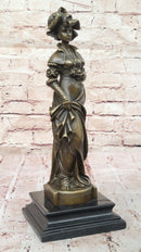 Bronze Victorian Lady Sculpture - Signed Original