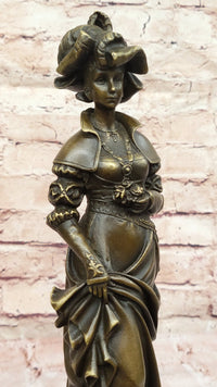 Bronze Victorian Lady Sculpture - Signed Original
