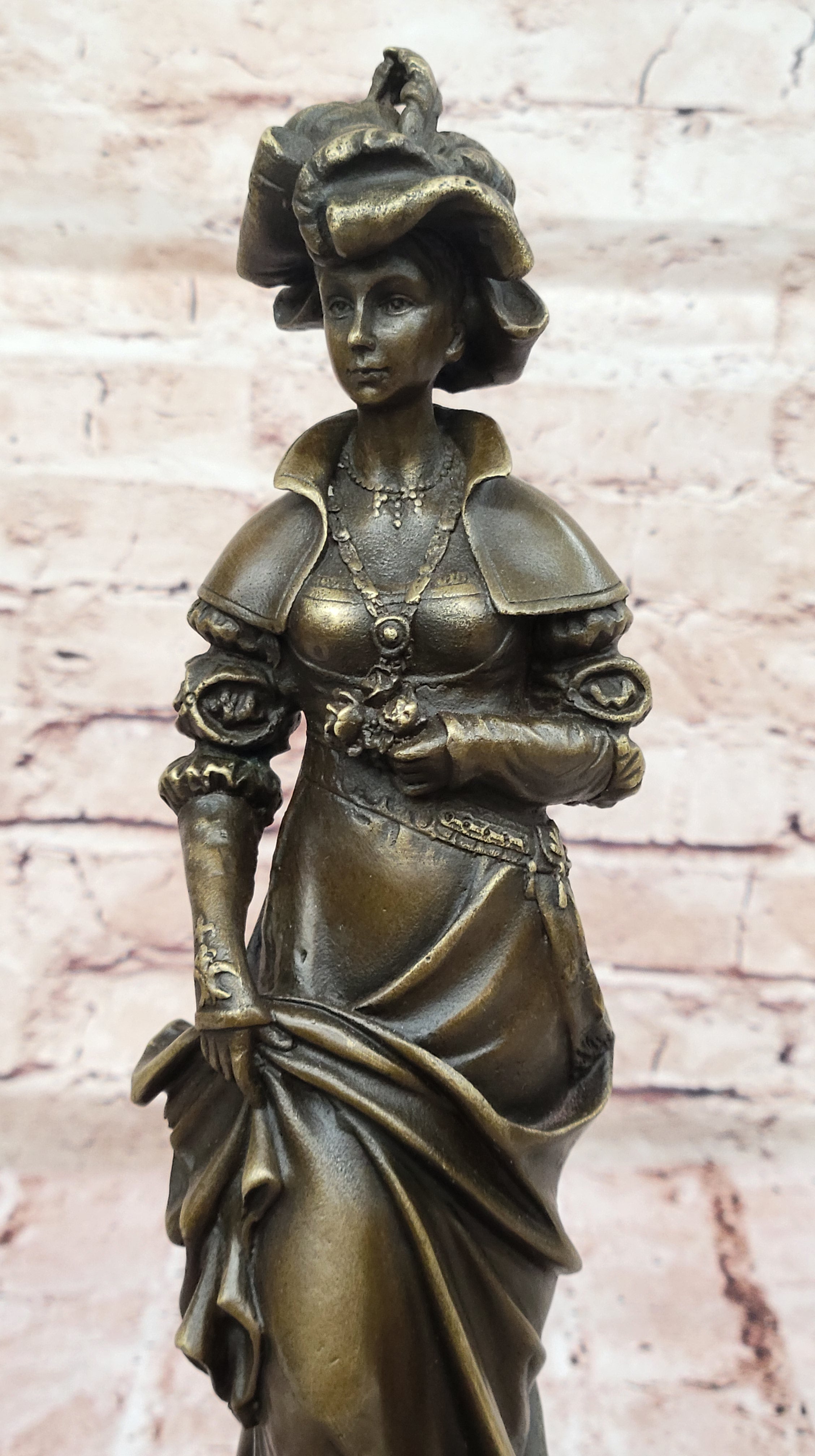 Bronze Victorian Lady Sculpture - Signed Original