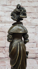 Bronze Victorian Lady Sculpture - Signed Original