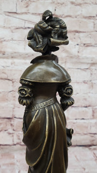 Bronze Victorian Lady Sculpture - Signed Original