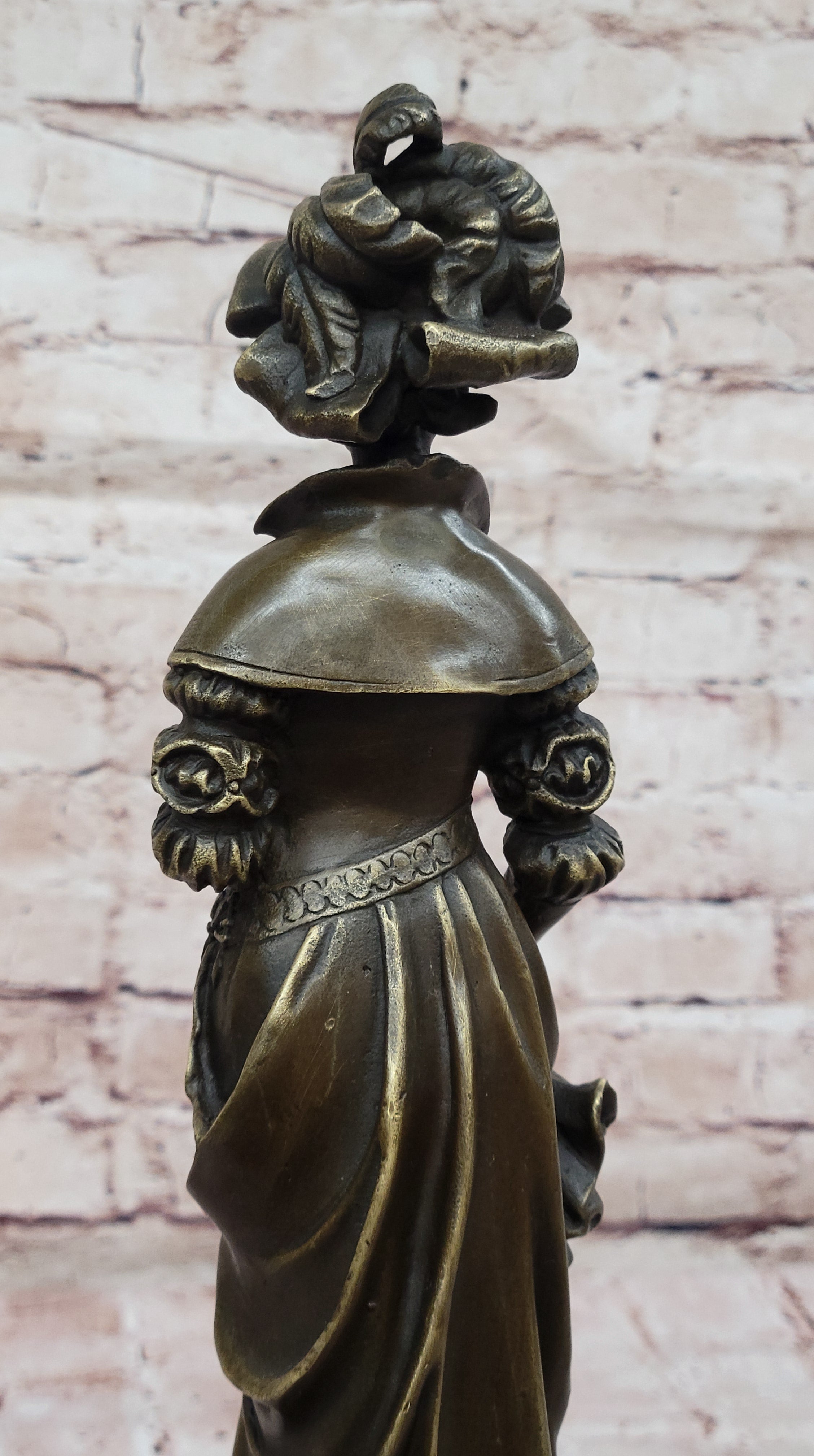 Bronze Victorian Lady Sculpture - Signed Original
