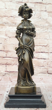 Bronze Victorian Lady Sculpture - Signed Original