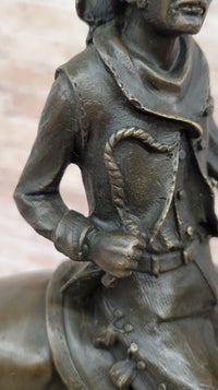 Bronze Western Sculpture Cowboy on Horseback 14" x 11"