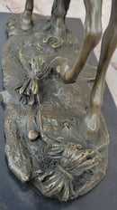 Bronze Western Sculpture Cowboy on Horseback 14" x 11"