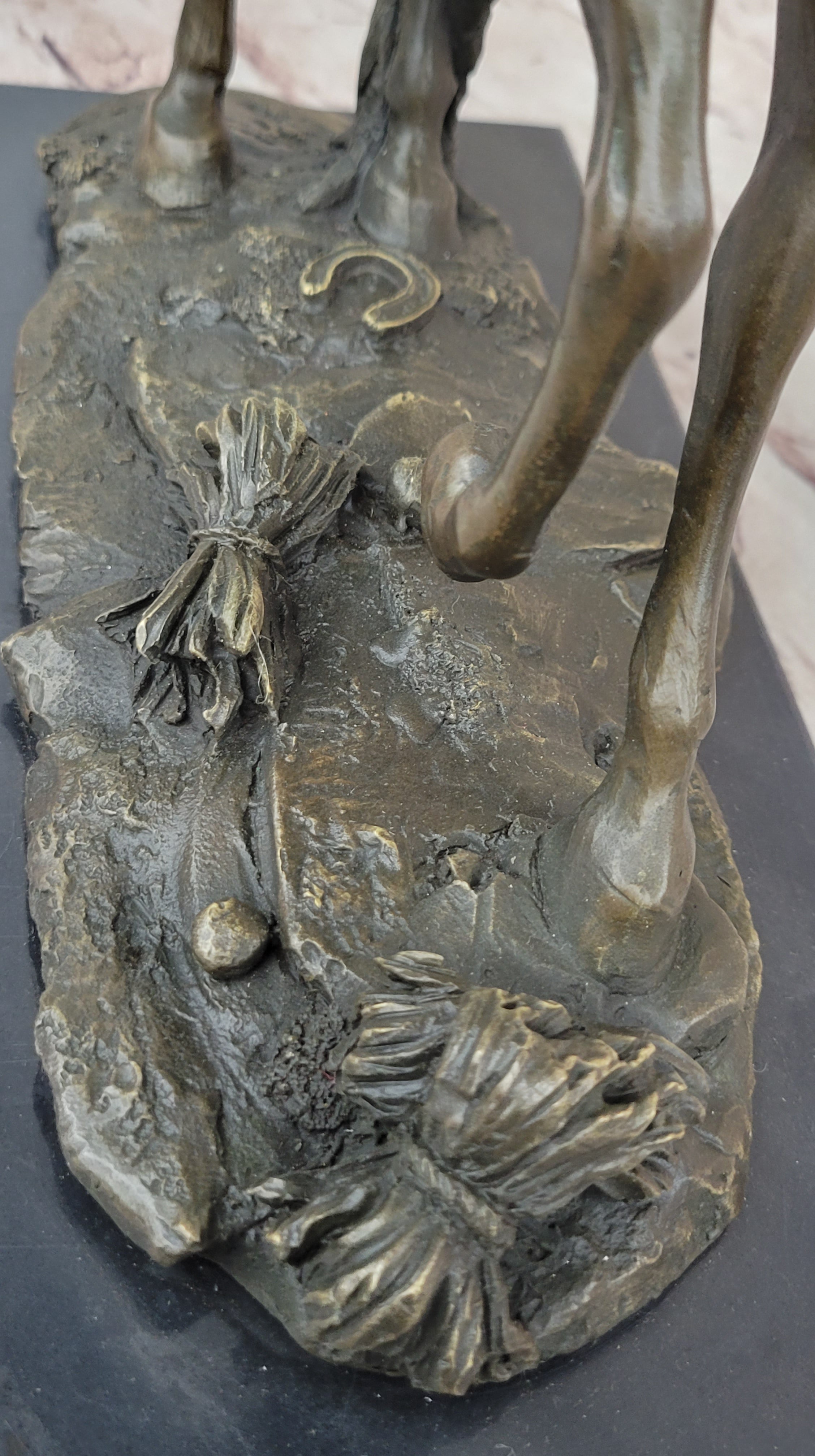Bronze Western Sculpture Cowboy on Horseback 14" x 11"