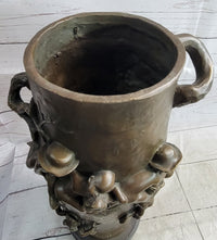 Joseph Cheret Bronze Urn Water Babies Cherubim 15" x 7"