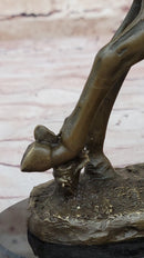 Female Equestrian Jockey Horseback Riding Bronze Sculpture 9" x 9"