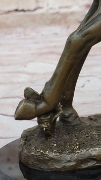 Female Equestrian Jockey Horseback Riding Bronze Sculpture 9" x 9"