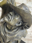 Old West Cowboy With Horse Bronze Bust Sculpture