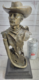 Buffalo Bill Bronze Metal Bust Sculpture Signed 13" x 6"