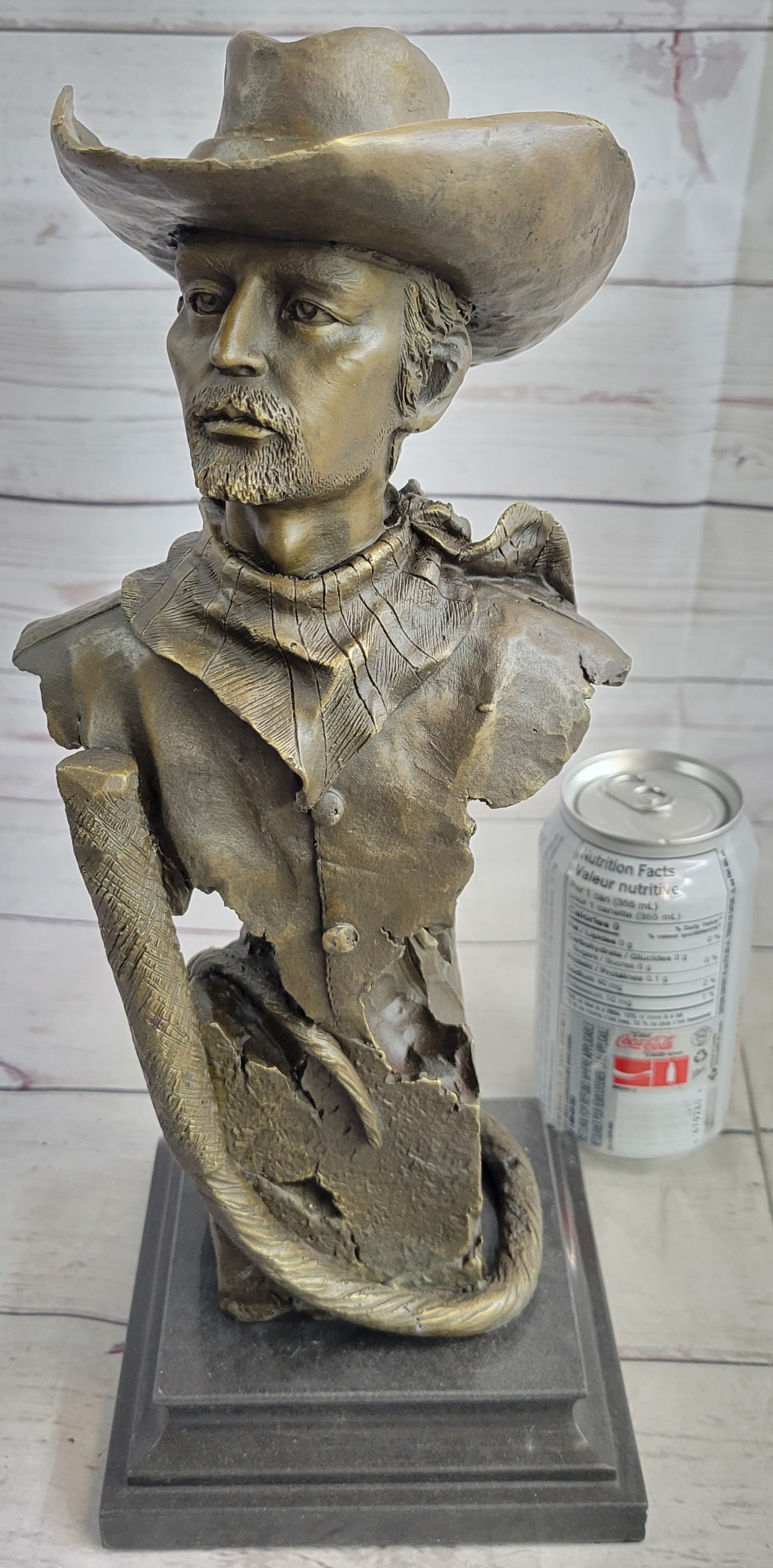 Buffalo Bill Bronze Metal Bust Sculpture Signed 13" x 6"